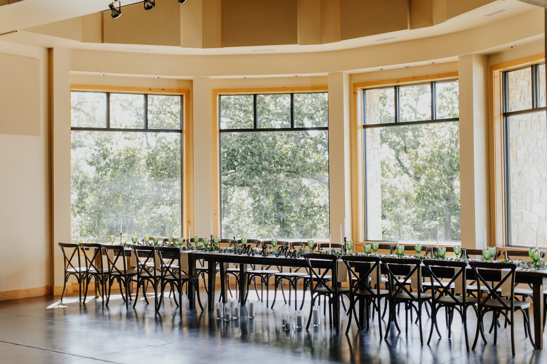 wedding tables and chairs at Camp Loughridge in Tulsa Oklahoma
