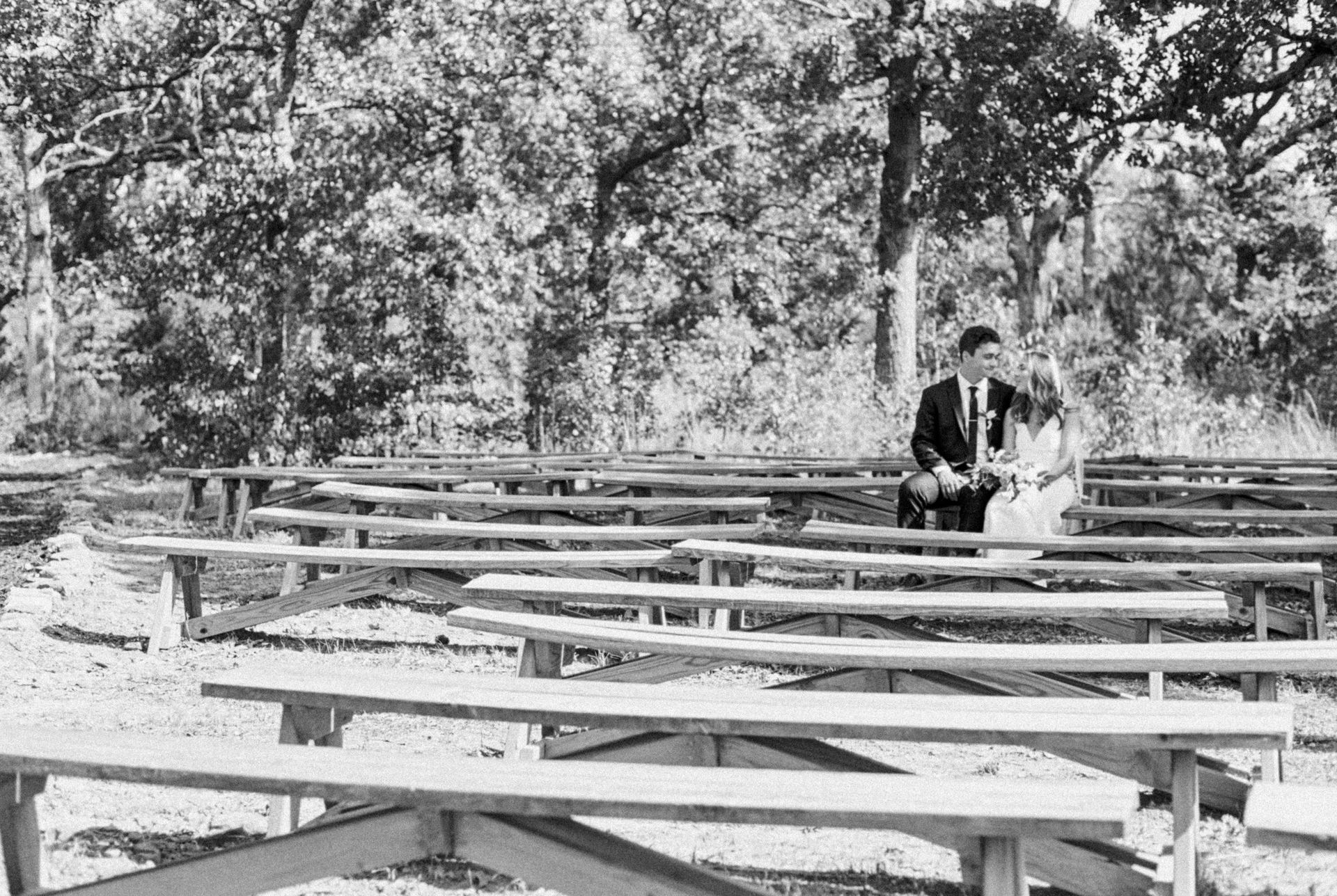 wedding seating at Camp Loughridge in Tulsa Oklahoma