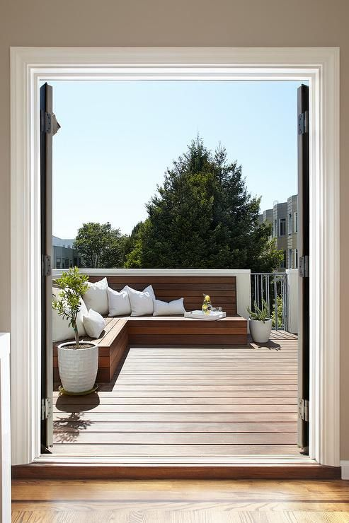 vinyl deck outside a room