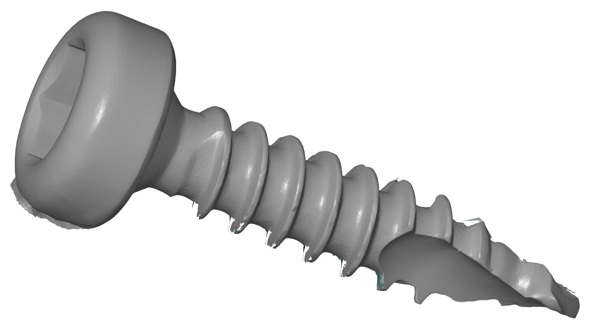 3D-scan van de zelfborende punt van een chirurgische schroef