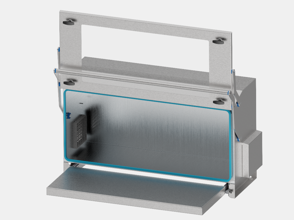 RVS kast met liftdeur CAD-engineering en productontwikkeling