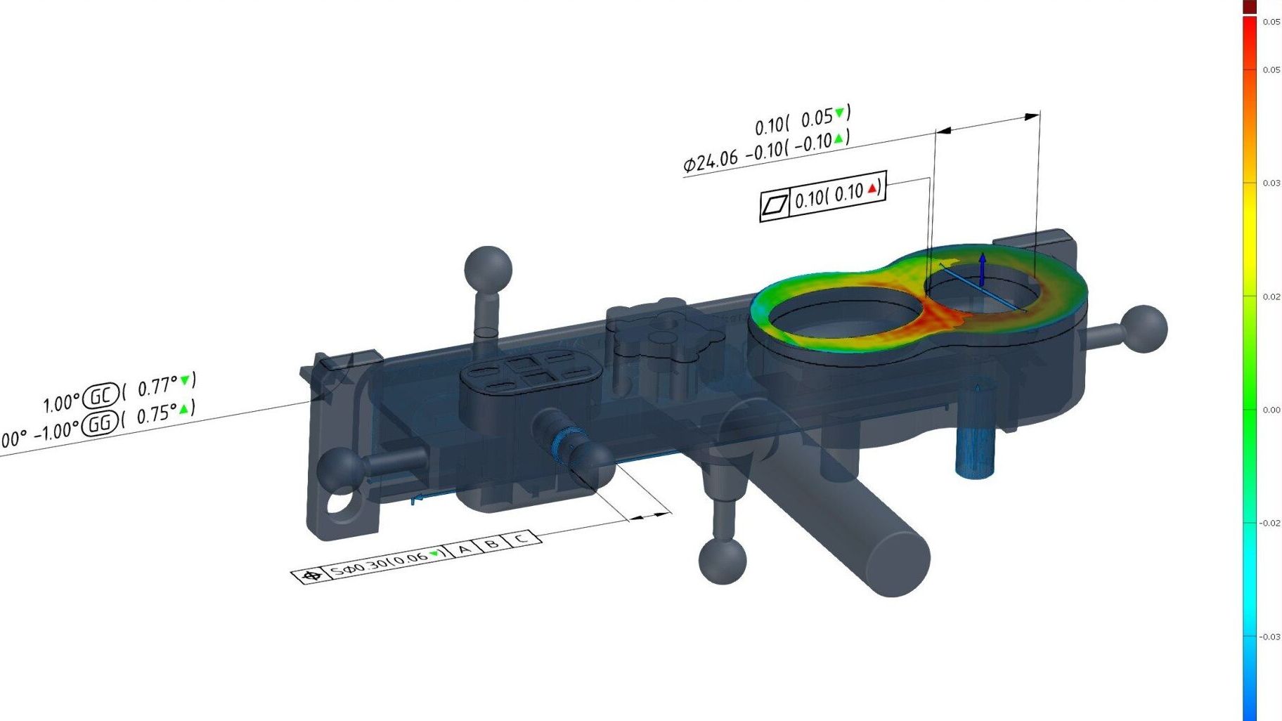 3D-meting van een technisch onderdeel in meetopstelling