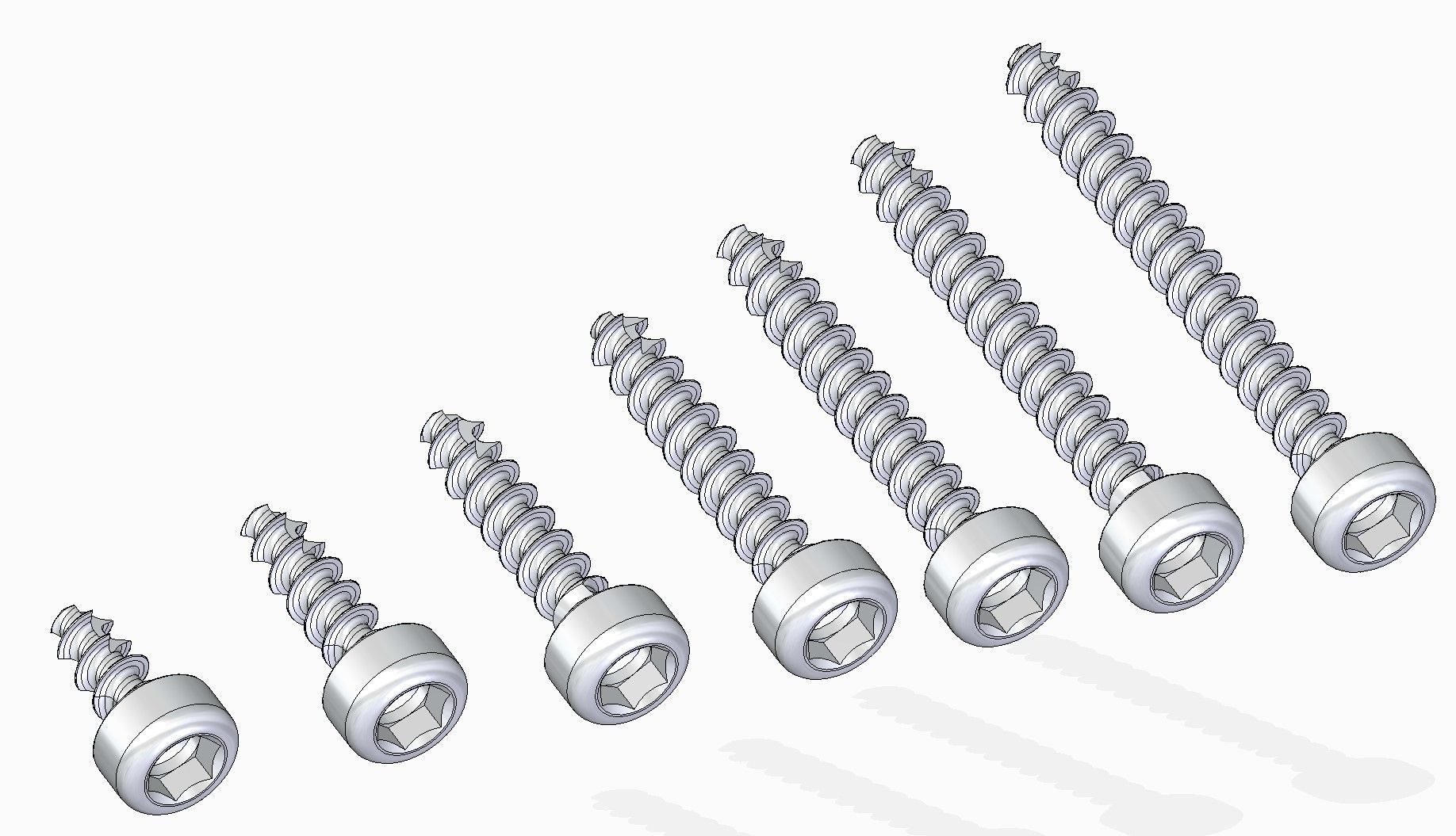 CAD-model van nieuw ontworpen chirurgische schroef