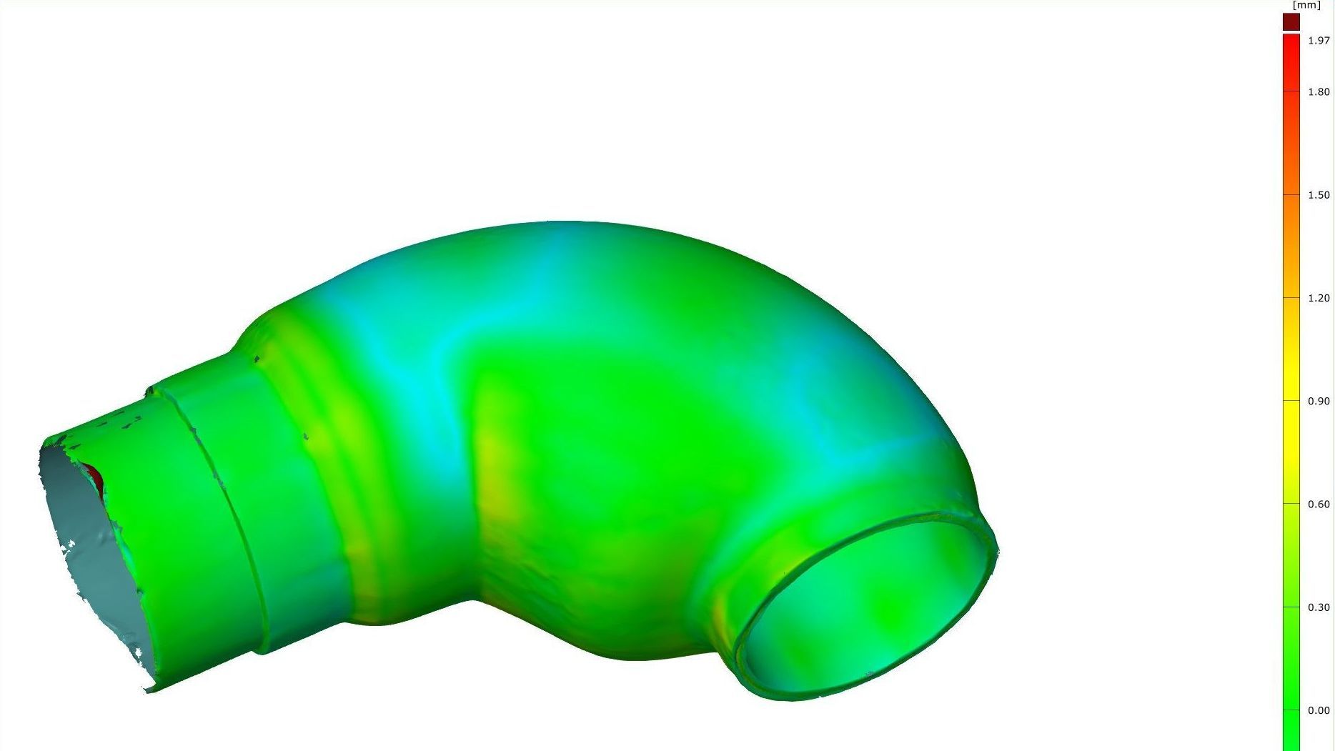 Reverse engineering van speciale bocht – vergelijking tussen scan en CAD