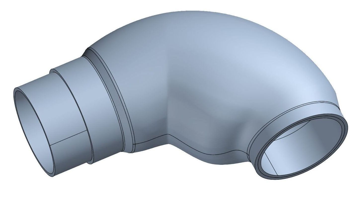 Parametrisch CAD-model van een speciale bocht