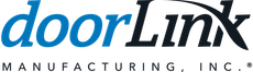 DoorLink Manufacturing, Inc. logo in blue and black text on a white background