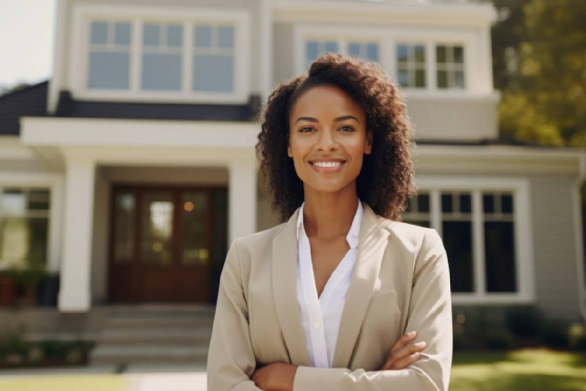 A trusted home buyer standing in front of a home near Lexington, KY