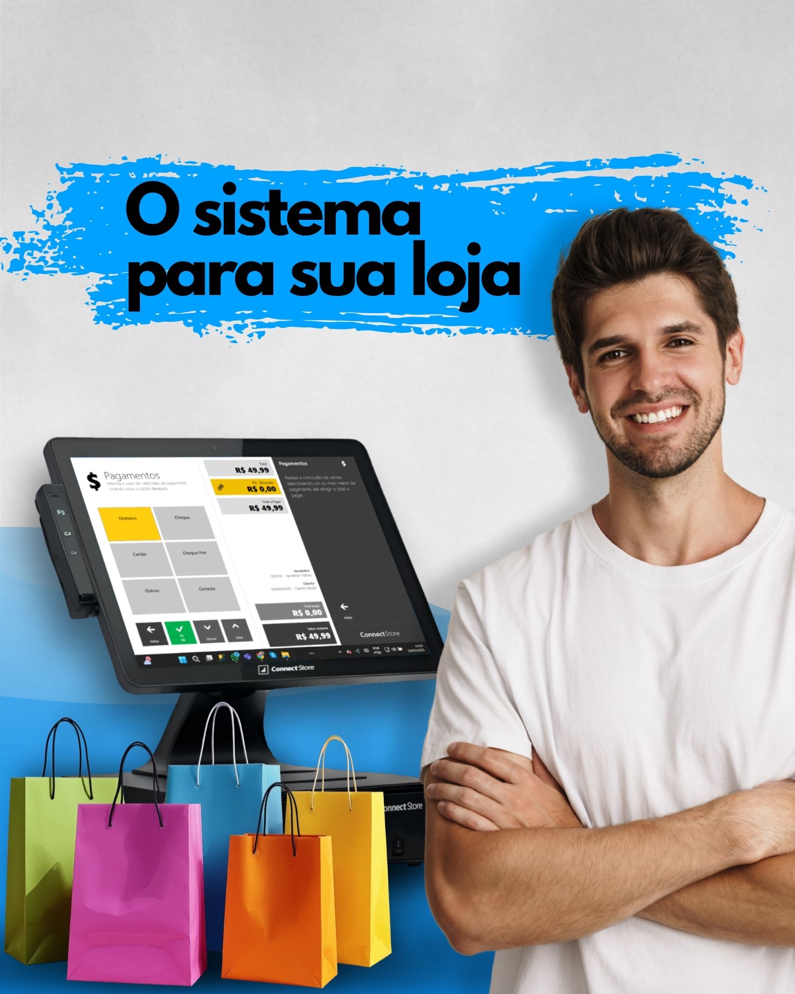 Stylish people with a phone showcasing a fashion app; text