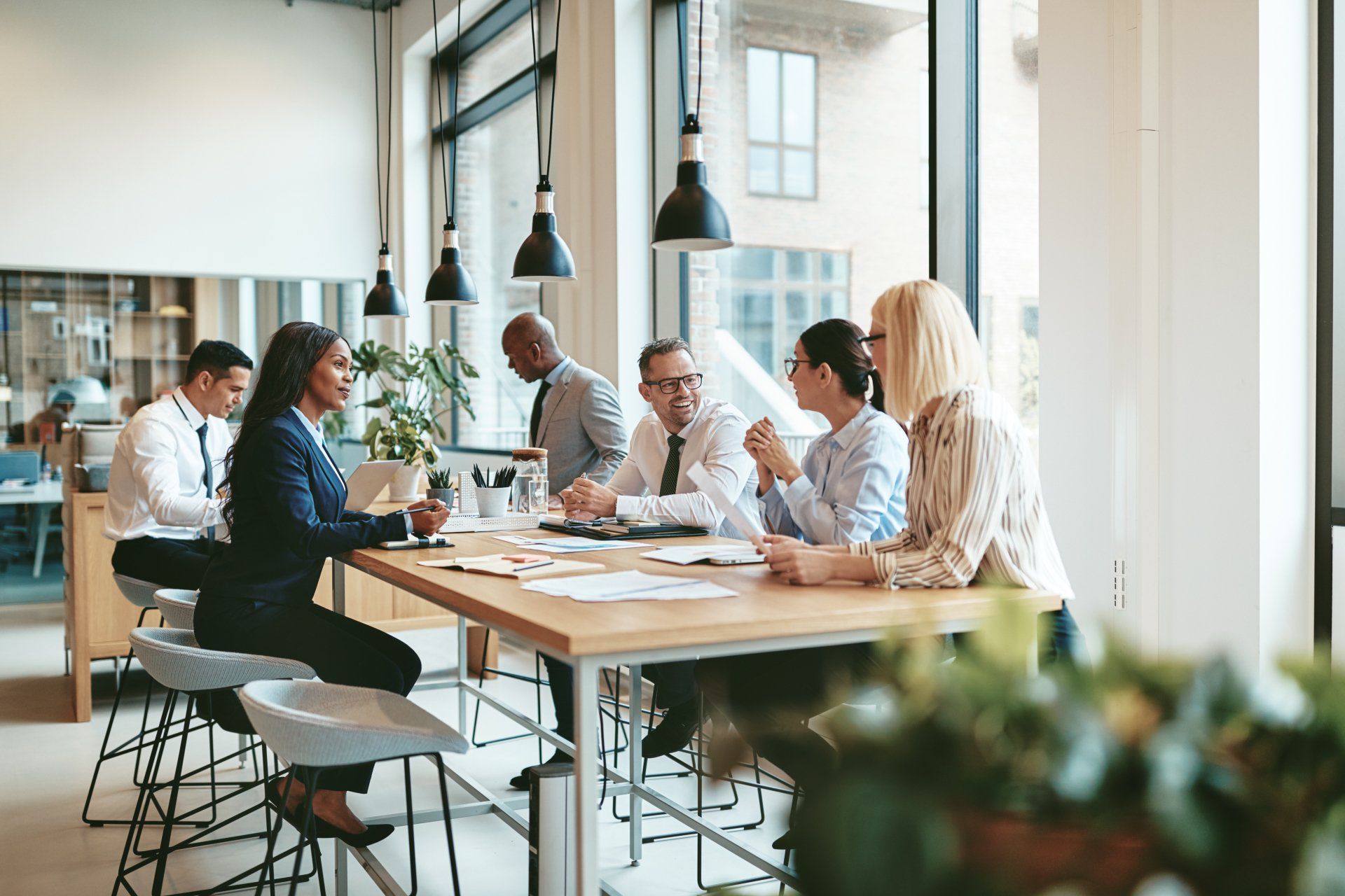 Employees working