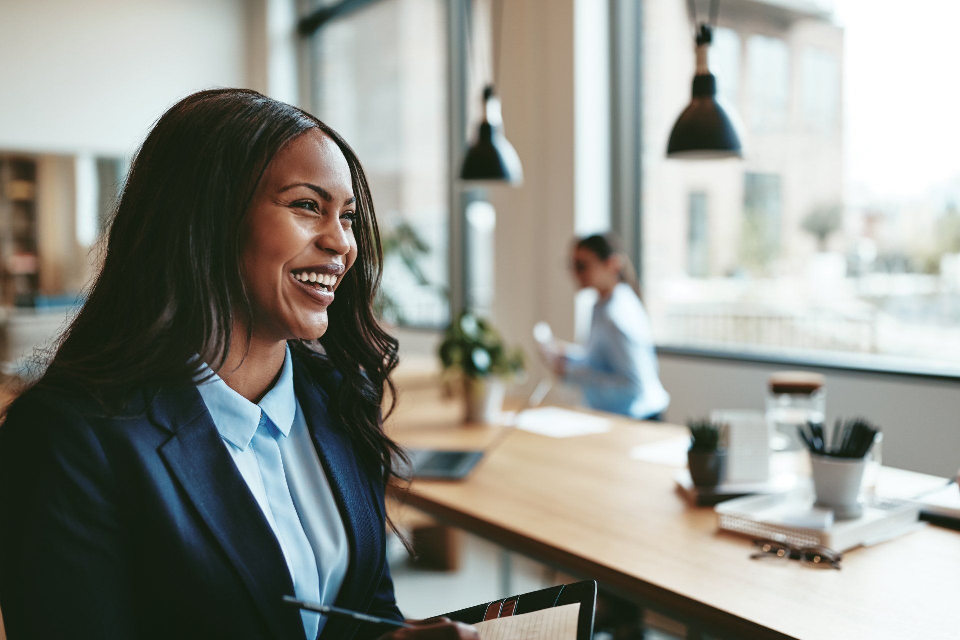 Woman smiling