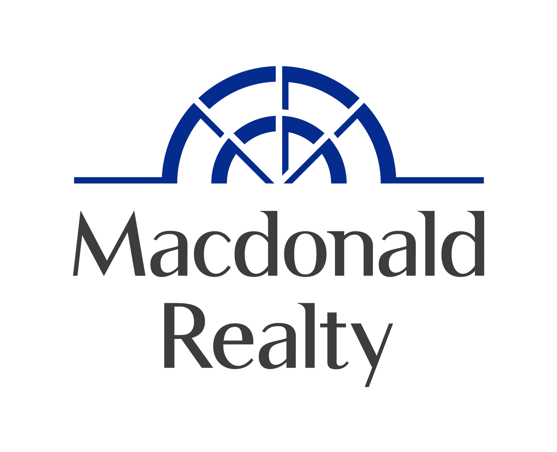 Macdonald Realty logo with blue arch graphic above the company name