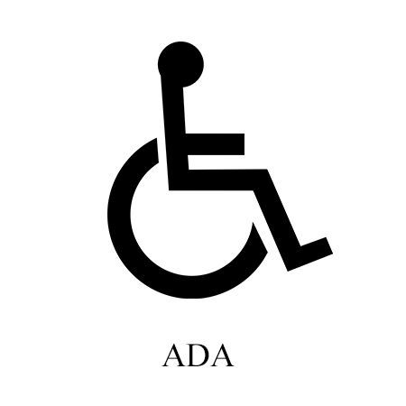 Black wheelchair symbol, labeled