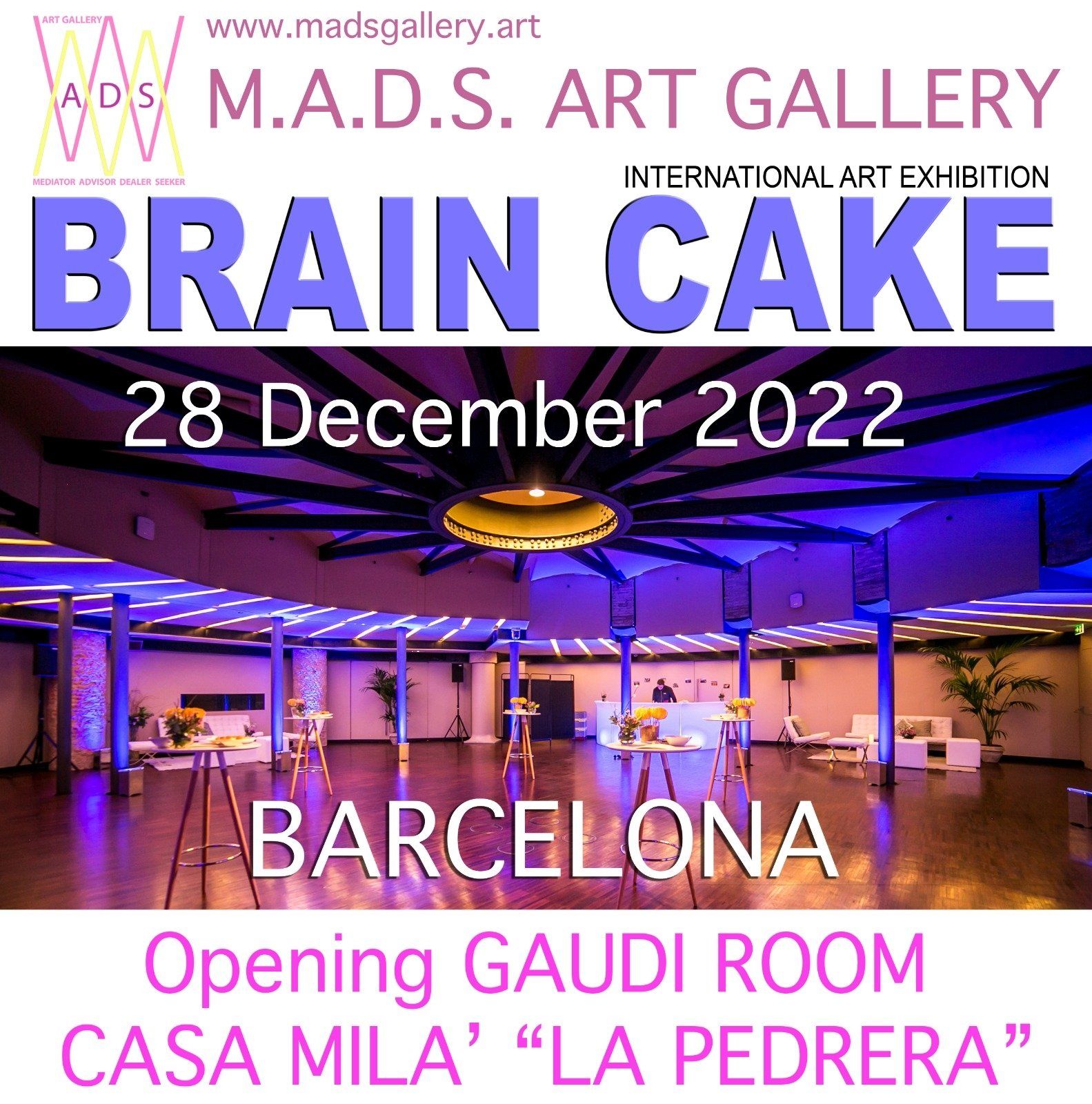 VISUAL DIALOGUE | ° Cordula Kaiser Digitale Kunstausstellung BRAIN CAKE zur Eröffnung des GAUDI ROOM, M.A:D.S. ART GALLERY Mailand