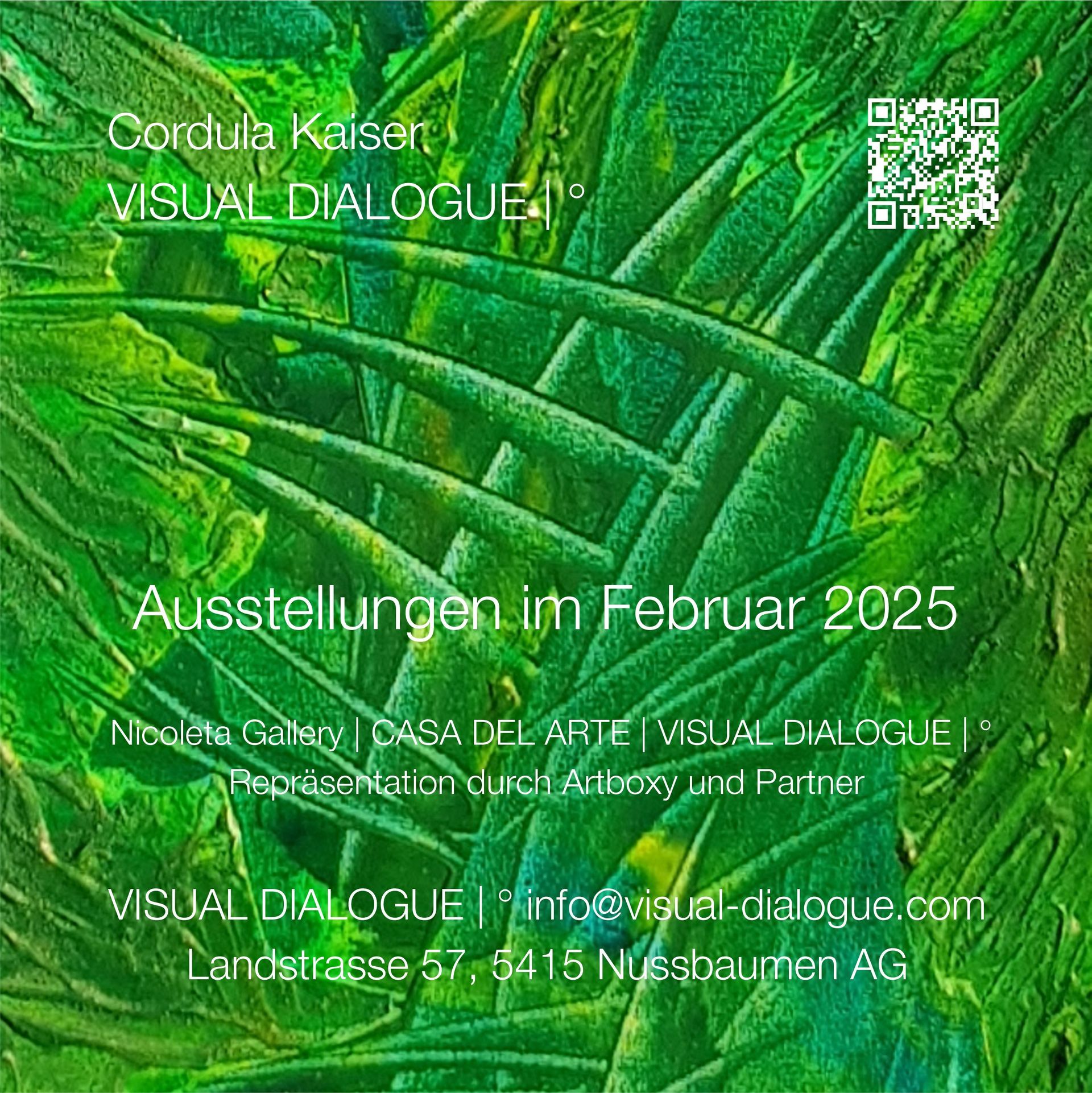 © Cordula Kaiser: VISUAL DIALOGUE | ° Ausstellungen Februar 2025 © Cordula Kaiser: VISUAL DIALOGUE | ° Ausstellungen Februar 2025