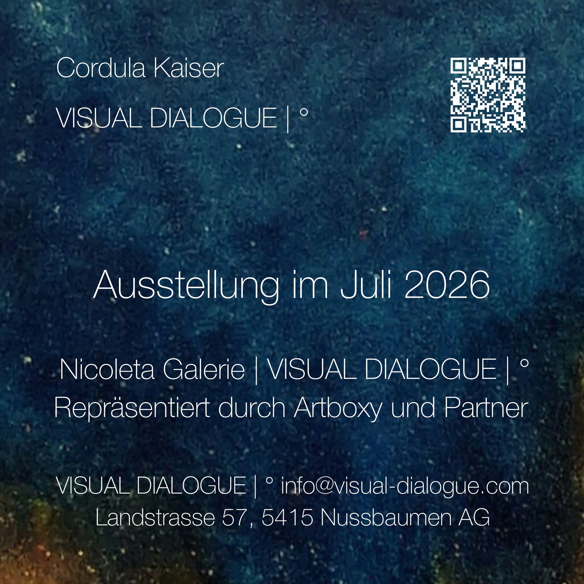 © CORDULA KAISER: VISUAL DIALOGUE | ° Ausstellung Juli 2026: Nicoleta Galerie, Berlin © CORDULA KAISER: VISUAL DIALOGUE | ° Ausstellung Juli 2026: Nicoleta Galerie, Berlin