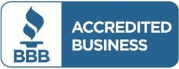 BBB Accredited Business logo on blue and white background