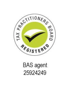 Tax Practitioners Board registered badge with green checkmark and RAS agent number 25924249