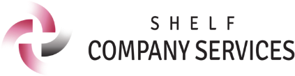 Shelf Company Services logo with pink circular icon and black text on white background