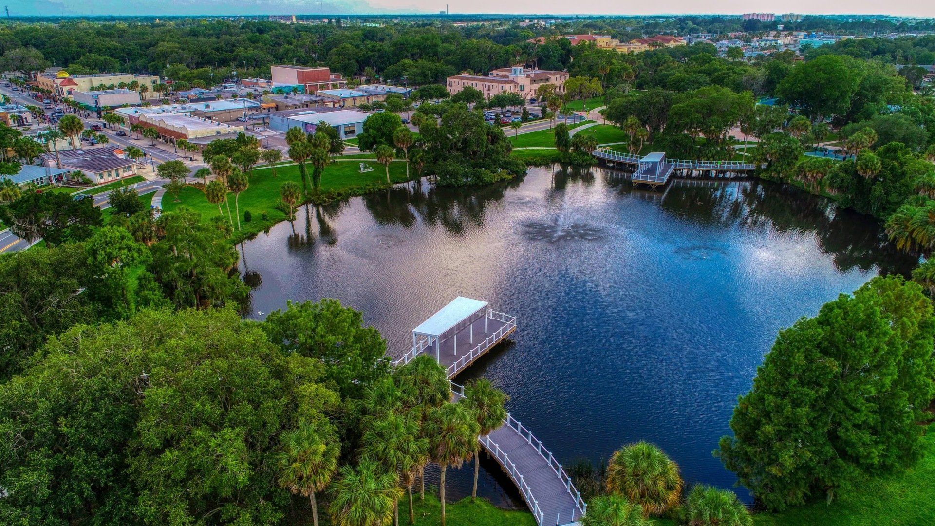 The neighborhood lake
