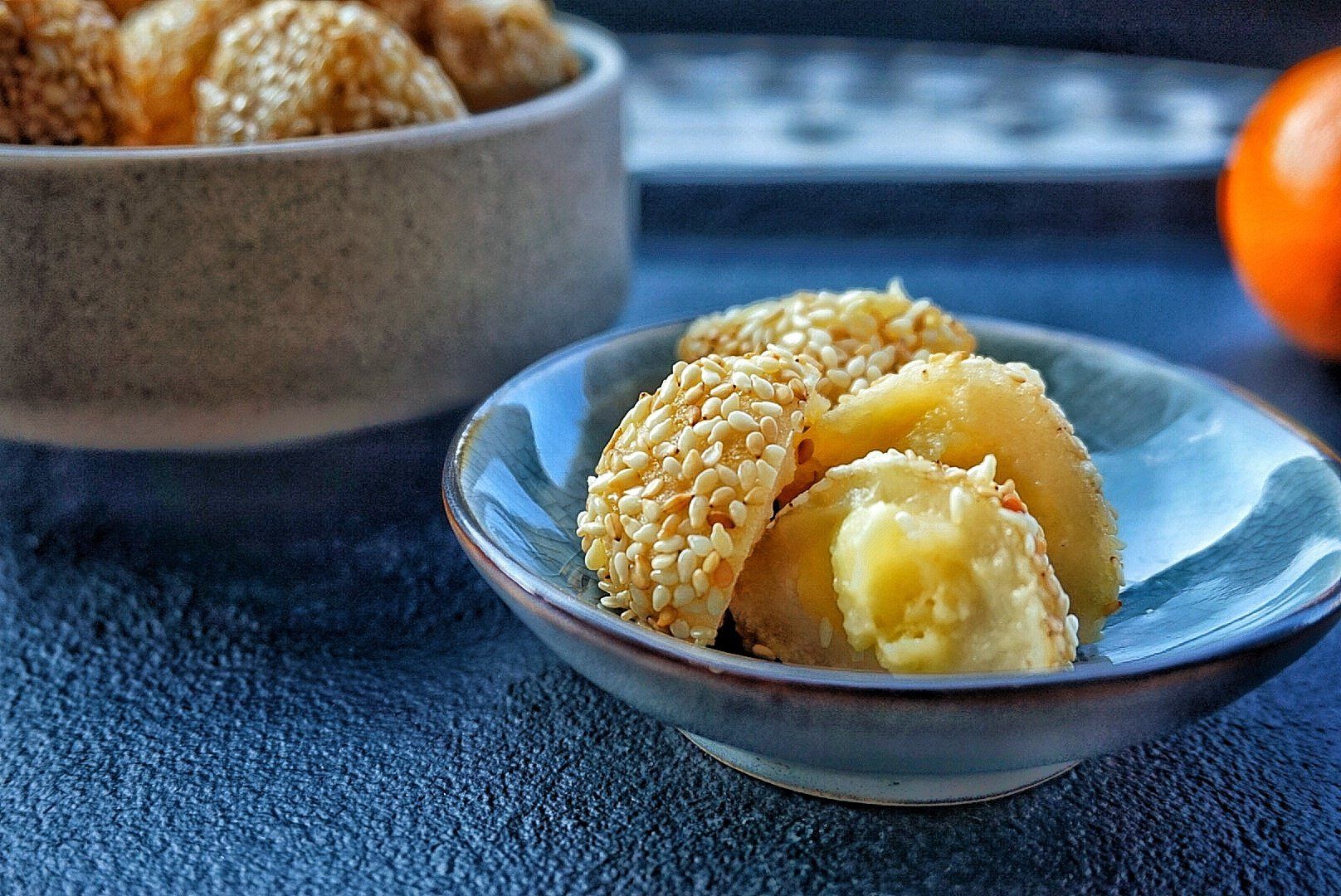sesambällchen rezept mit mandarinenfüllung