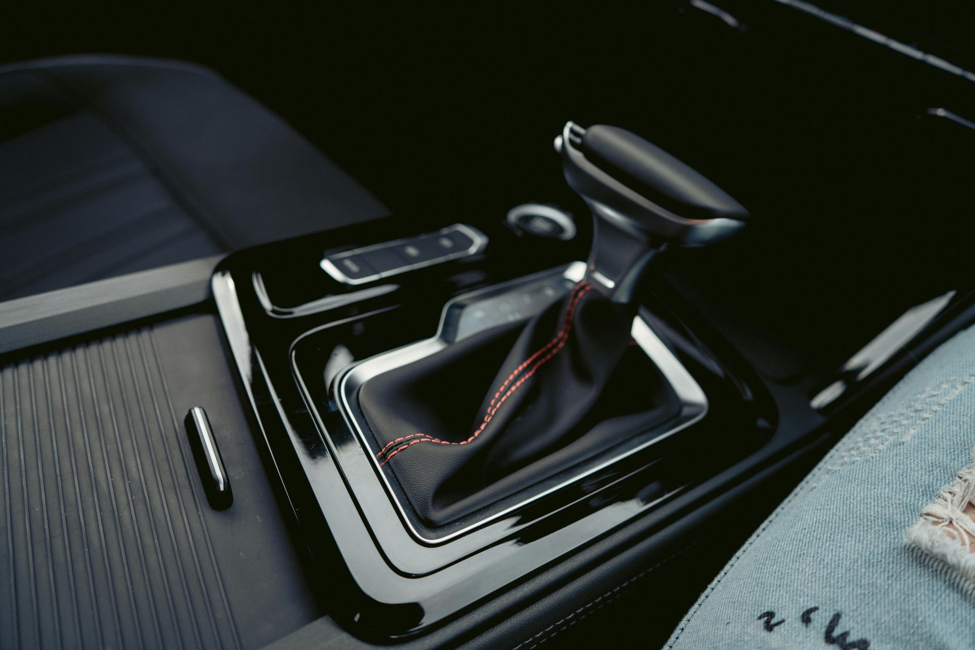 A close up of a shifter in a car