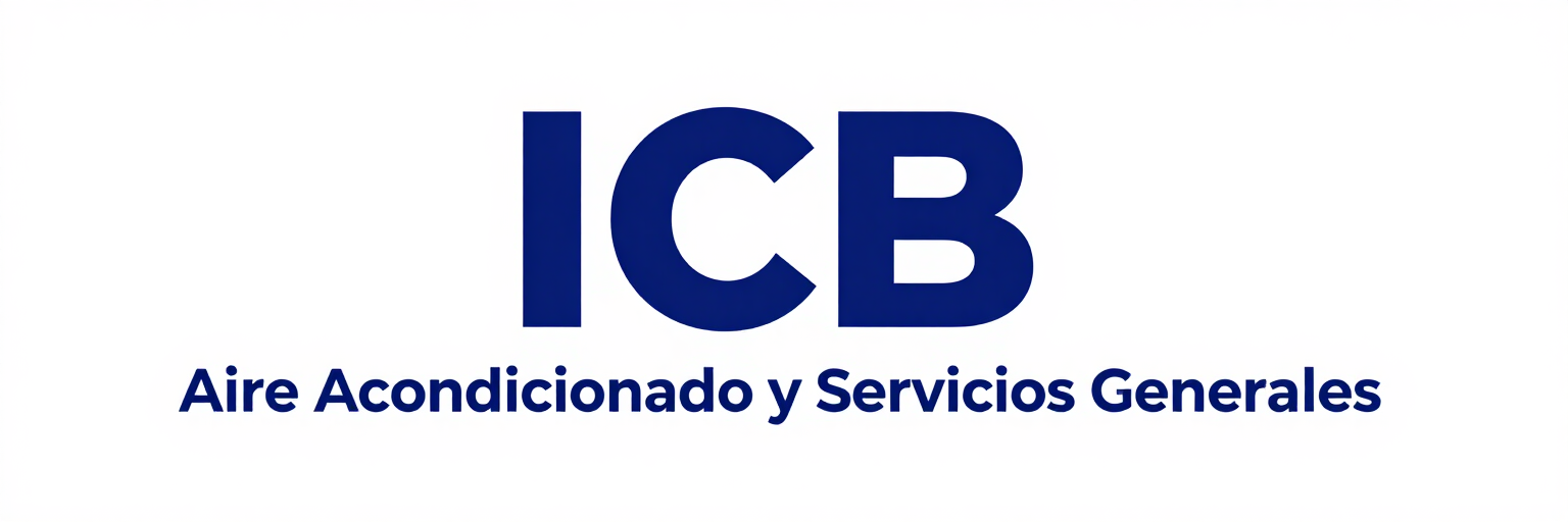 ICB logo in blue with the text “Aire Acondicionado y Servicios Generales” underneath