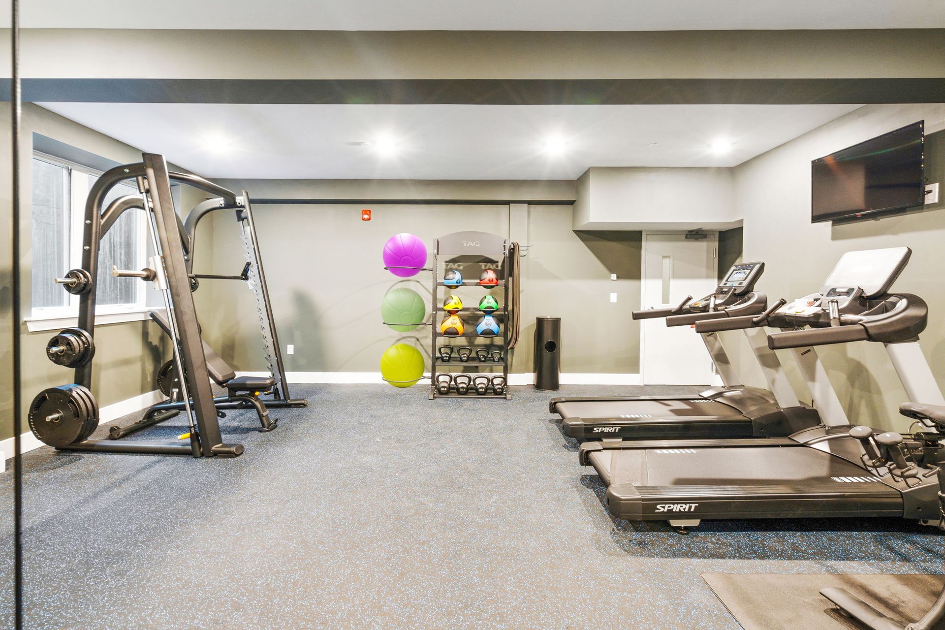 Fitness center at Sparrow House apartments in Mount Airy, Philadelphia.