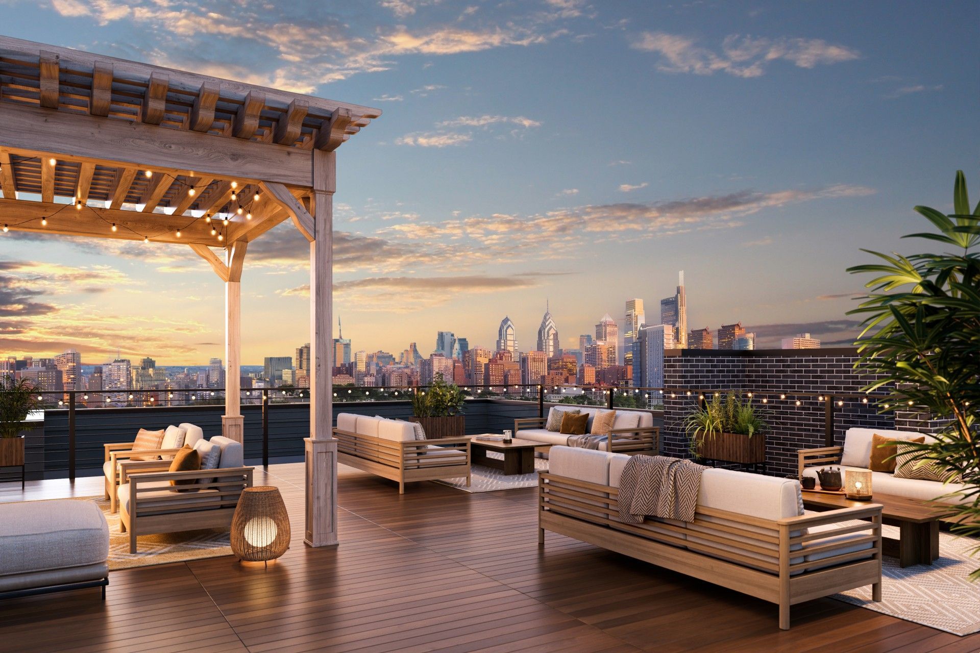The rooftop view at The Dally apartment complex in Northern Liberties, Philadelphia.