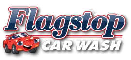 Flagstop Car Wash logo with a smiling cartoon car and the words 