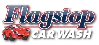 Flagstop Car Wash logo with a smiling cartoon car and the words