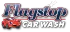 Flagstop Car Wash logo with a smiling cartoon car and the words 