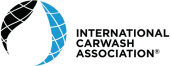 Logo of the International Carwash Association with a black and blue globe.