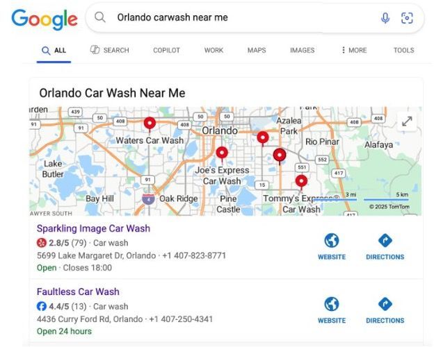Google search results for