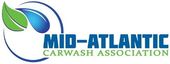 Logo for Mid-Atlantic Carwash Association with a green leaf, blue water droplet, and blue text.