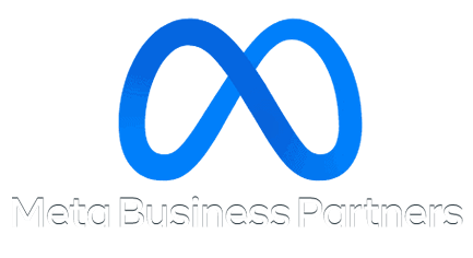 Blue Meta logo over