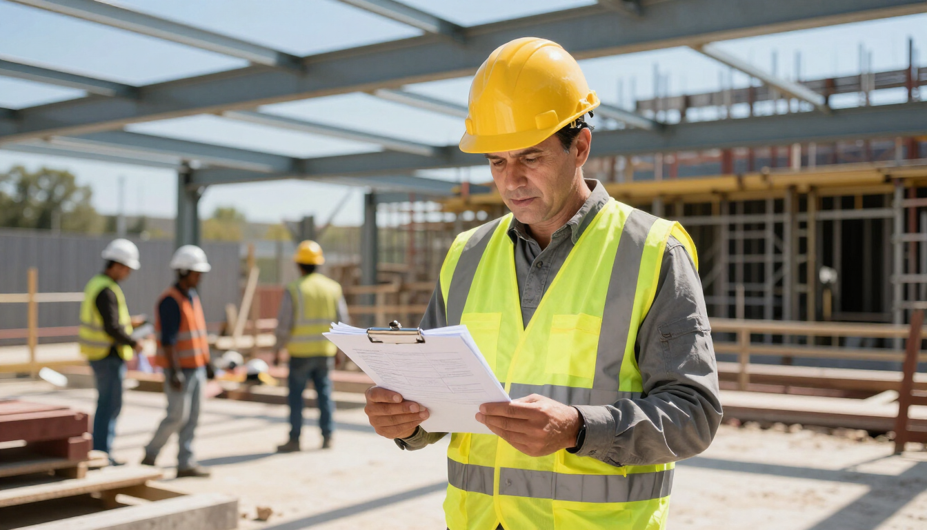 Supervisor de obra revisando avance del proyecto