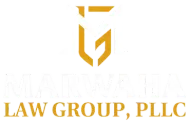 Gold law firm logo with stylized shield and the text “LAW GROUP, PLLC”