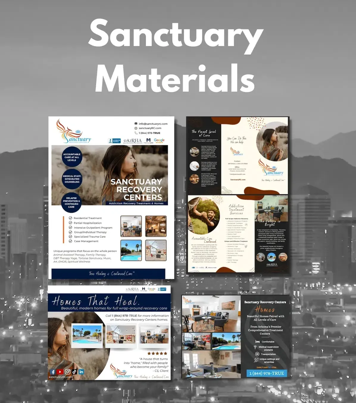 an advertisement for sanctuary recovery centers with a download button an advertisement for sanctuary recovery centers with a download button
