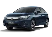 Honda City sedan azul escuro.