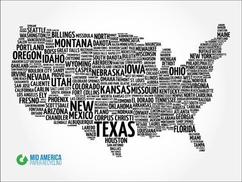 Map of America — Chicago, IL — Mid America Paper Recycling Map of America — Chicago, IL — Mid America Paper Recycling