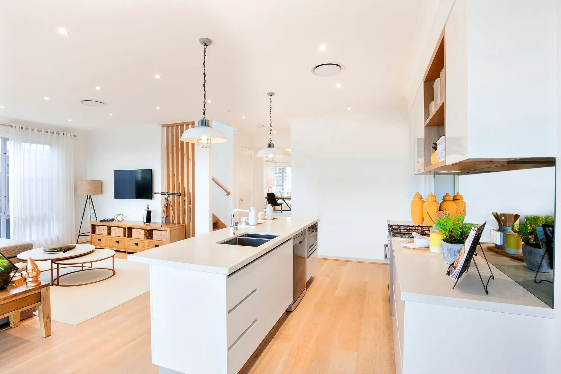 Open-concept Kitchen and Living Area — Ross Joinery Kitchens In Garbutt, QLD