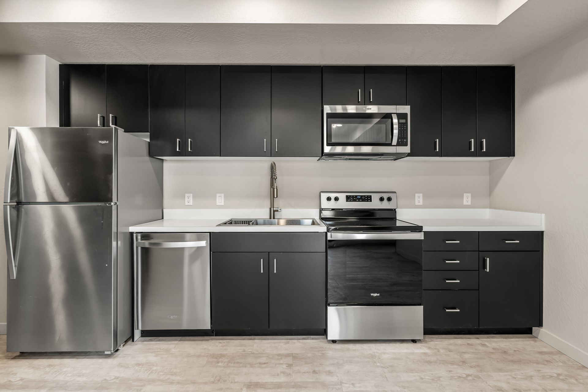 Photo of a kitchen with contemporary appliances