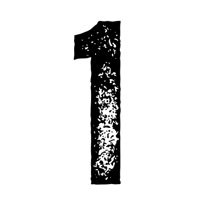 Black, distressed-style number 