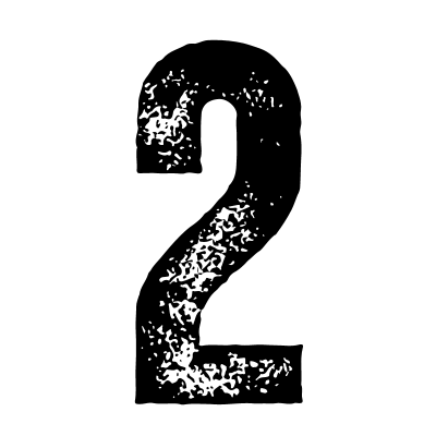 Black, textured numeral 
