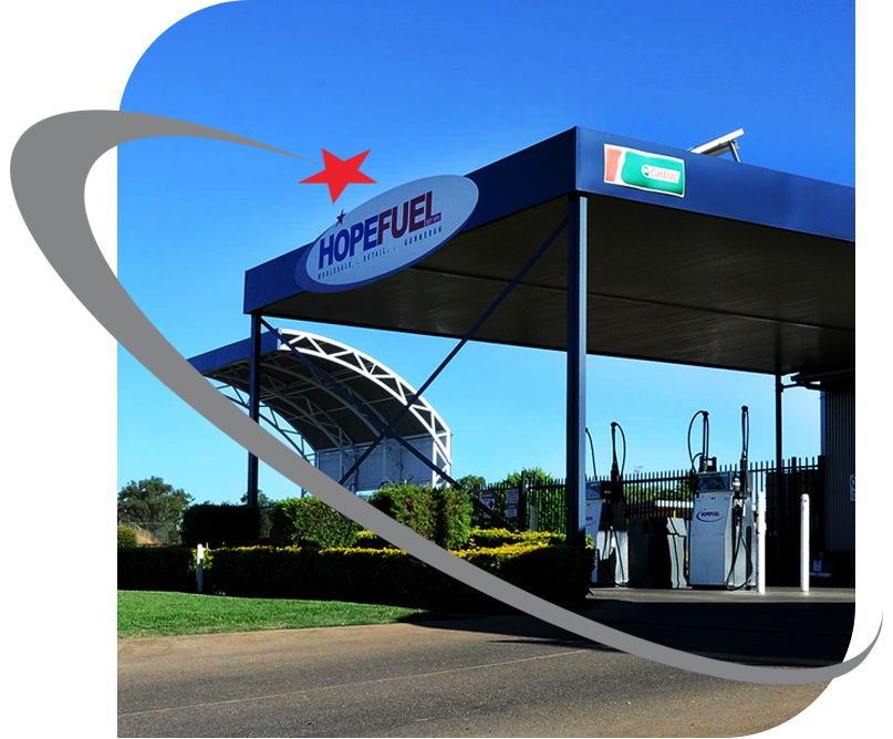 A picture of a hopefuel gas station