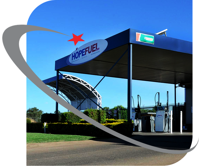 A picture of a hopefuel gas station