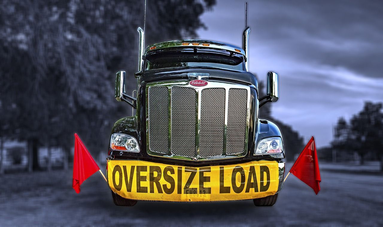 Black semi-truck with 