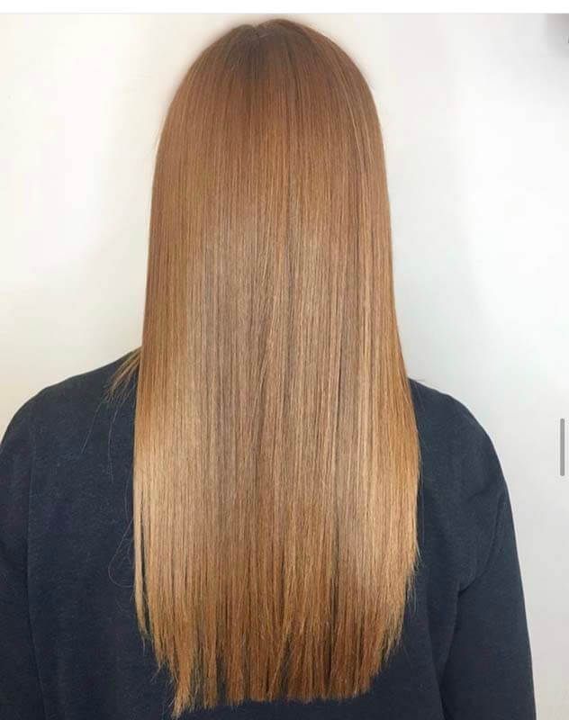 Straight, light brown hair