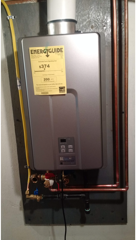 A water heater with an energy glide label on it