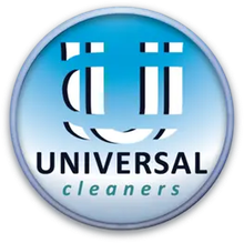 Universal Cleaners LLC Universal Cleaners logo in blue circle with stylized white and black lettering